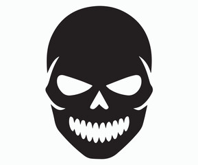 Fototapeta premium A graphic icon of a skull face design.