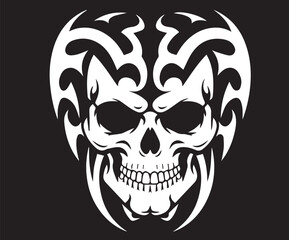 A skull concept created with varying shapes.