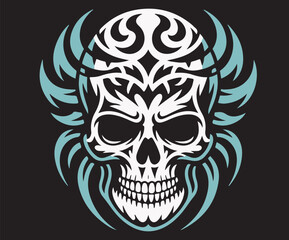 Skull art concept combining various shapes with an easy to edit format.