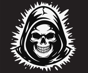 Fototapeta premium A skull face graphic with minimal detail.