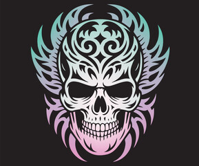 A skull concept with multiple shapes blended into the design.