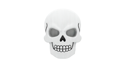 Layered White Skull with Wood Grain Texture