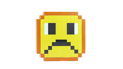 Pixelated Sad Face Emoji