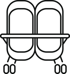 Double stroller providing baby transport for siblings or multiples