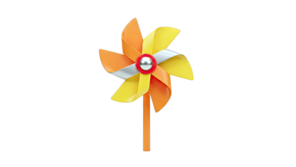 Orange and Yellow Pinwheel Toy