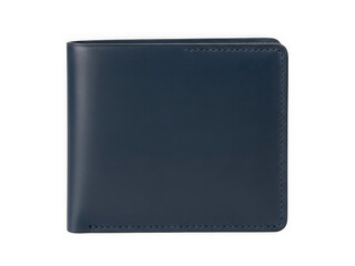 Blue leather wallet isolated on transparent background