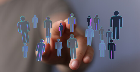 Concept of digital networking between people and human connection. Business and social networking abstract conc