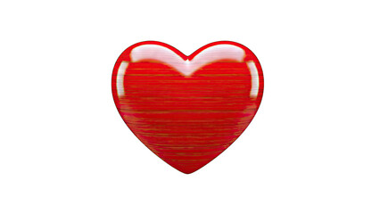 Obraz premium 3D Red Heart with Horizontal Stripes