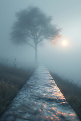 road in fog