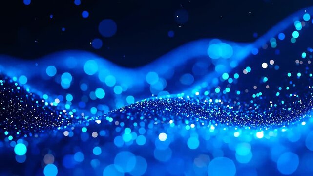 DreamyBlueWavewithGlowingLightSpots
