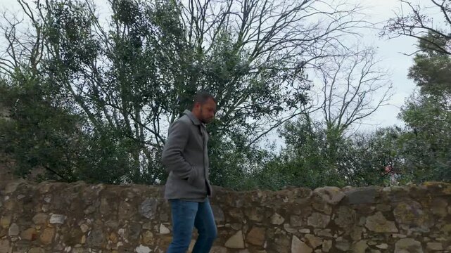 Ancient stone walls in Portugal.