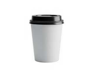 Disposable coffee cup isolated on transparent background