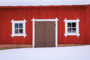 old red barn