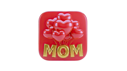Mom Heart Balloons Greeting Card Icon