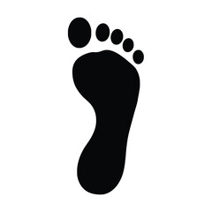 Vector illustration icon a black footprint icon on a pure for design and illustration purposes