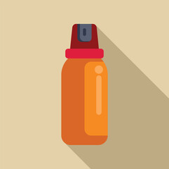 Aerosol can flat design icon projecting a long shadow