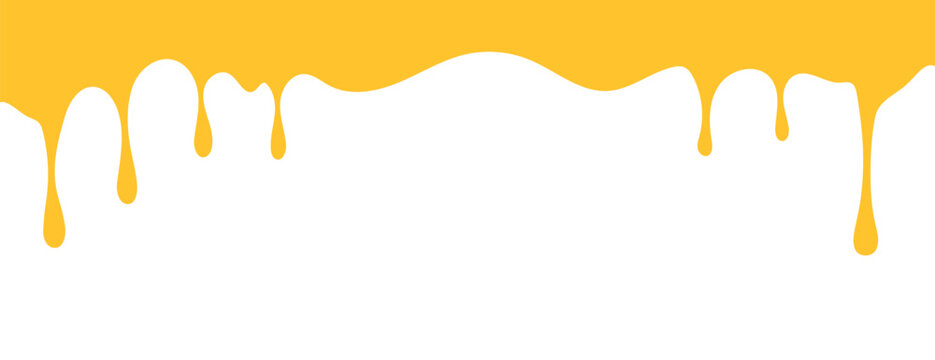 Top border of liquid drips, simulating paint, honey, or a peanut vector illustration
