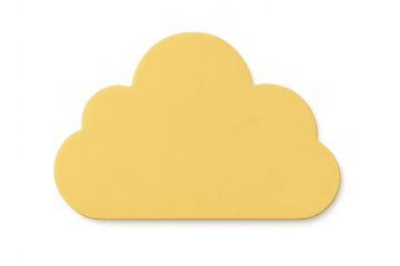 Yellow cloud shape isolated object with transparent background