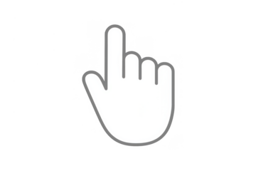 Hand cursor clicking an interface button, pointing to link, selecting an option with transparent background