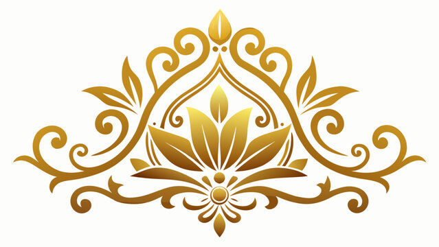 Ornate golden floral design Vector