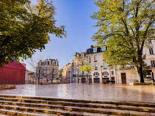 Street view of downtown in Poitiers, France