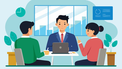 Team meeting in modern office Vector