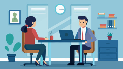 Two professionals working together in an office Vector