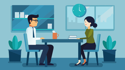 Business meeting in office setting Vector