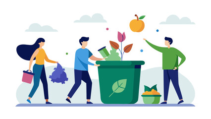 Community composting initiative Vector