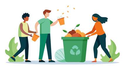Community composting together Vector