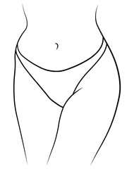 Woman swimsuit bikini panties hand drawn