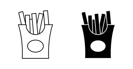 Fototapeta premium French Fries Icon Fast Food Snack and Restaurant Symbol