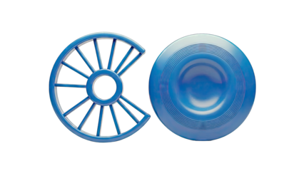Blue Frisbee and Wheel Segment