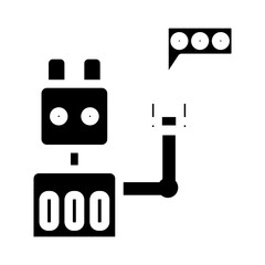 Fototapeta premium chatbot glyph icon