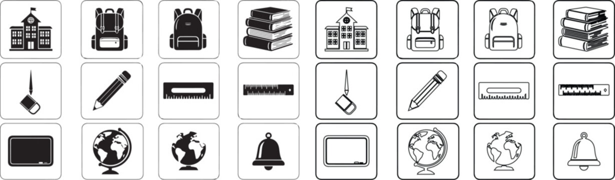 Mega set of business people and service staff vector icons in flat and line art style isolated PNG with Transparent Background