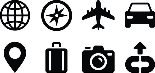 set of vector travel icons