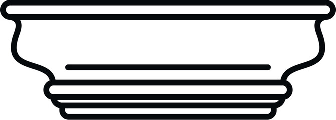 Outline icon representing decorative crown molding for interior renovation and architecture © anatolir