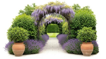Lavender archway garden path