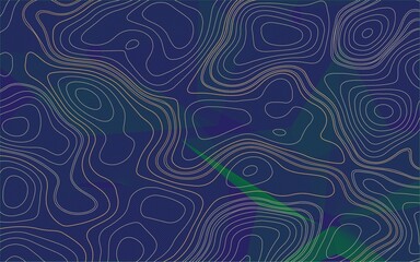 Abstract blue seamless pattern with circles and flowing wave texture