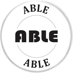 Able Stamp Emblem &ndash; Motivational Typography Vector Badge