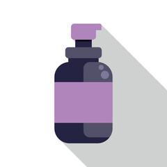 Dispenser bottle with a pump featuring a long shadow illustration on white background