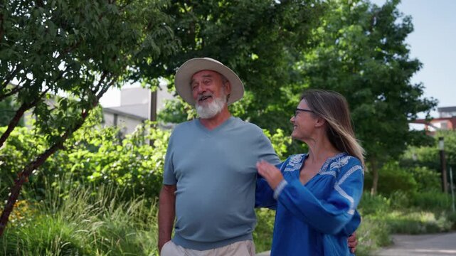 Couple having romantic date in the city. Aage gap relationship.