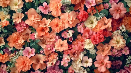 Delicate peach blossoms cascading in a tranquil botanical abundance scenery