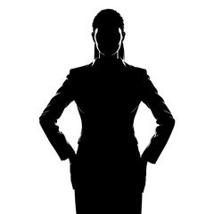 Silhouette of a Confident Businesswoman in Formal Attire.