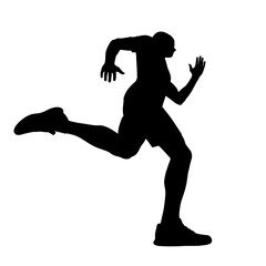 Silhouette of a Man Running Fast in Athletic Competition.