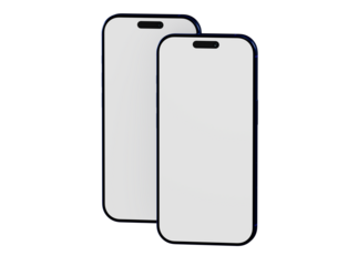 Showcasing two blank screen phones, ideal for UI UX design, app promotions, tech concepts, modern design and tec
