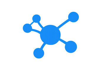 Network connection icon showing data nodes linking for global digital communication and technology structure on transparent background