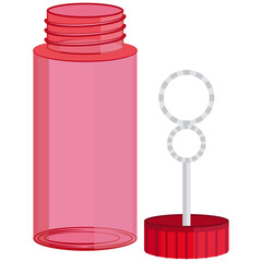 bubble wand bottle vector drawing.
