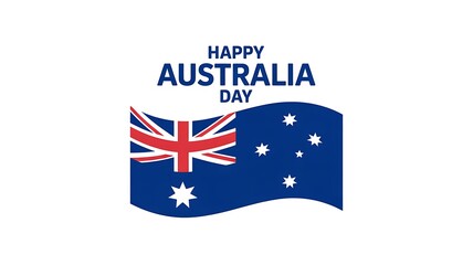 Fototapeta premium Happy australia day banner with national flag celebrating pride and patriotism
