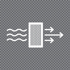 Vector Icon of an Air Filter, Symbol for Air Purification and Flow. Minimalist Airflow and Ventilation Symbol Showing Air Intake and Clean Output.
